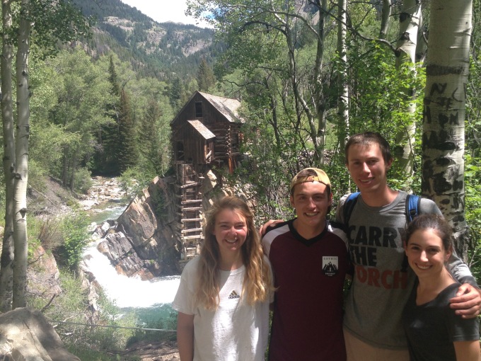 Family photo in front of Crystal Mill
